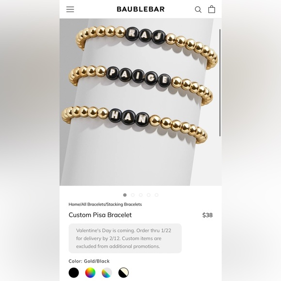 NWT Bauble Bar customized Pisa beaded bracelet “Cody” - Picture 2 of 2